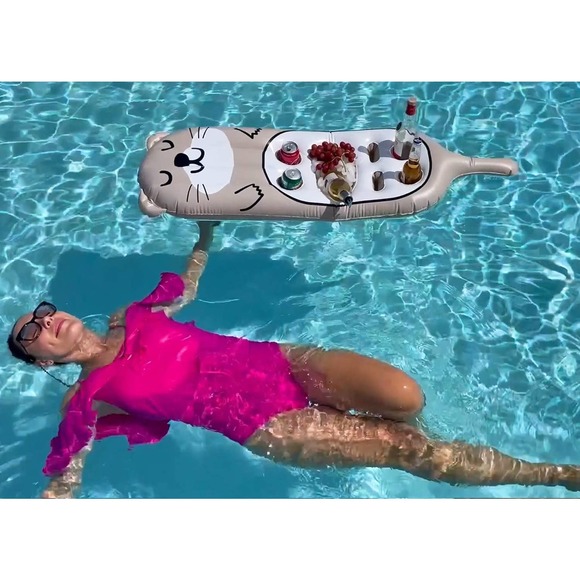 2 x Floating Otter Drink Holders, Serving Bars , Cold Buffet Servers for Pool - Picture 2 of 5